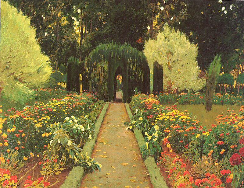Prats, Santiago Rusinol Garden in Aranjuez oil painting picture